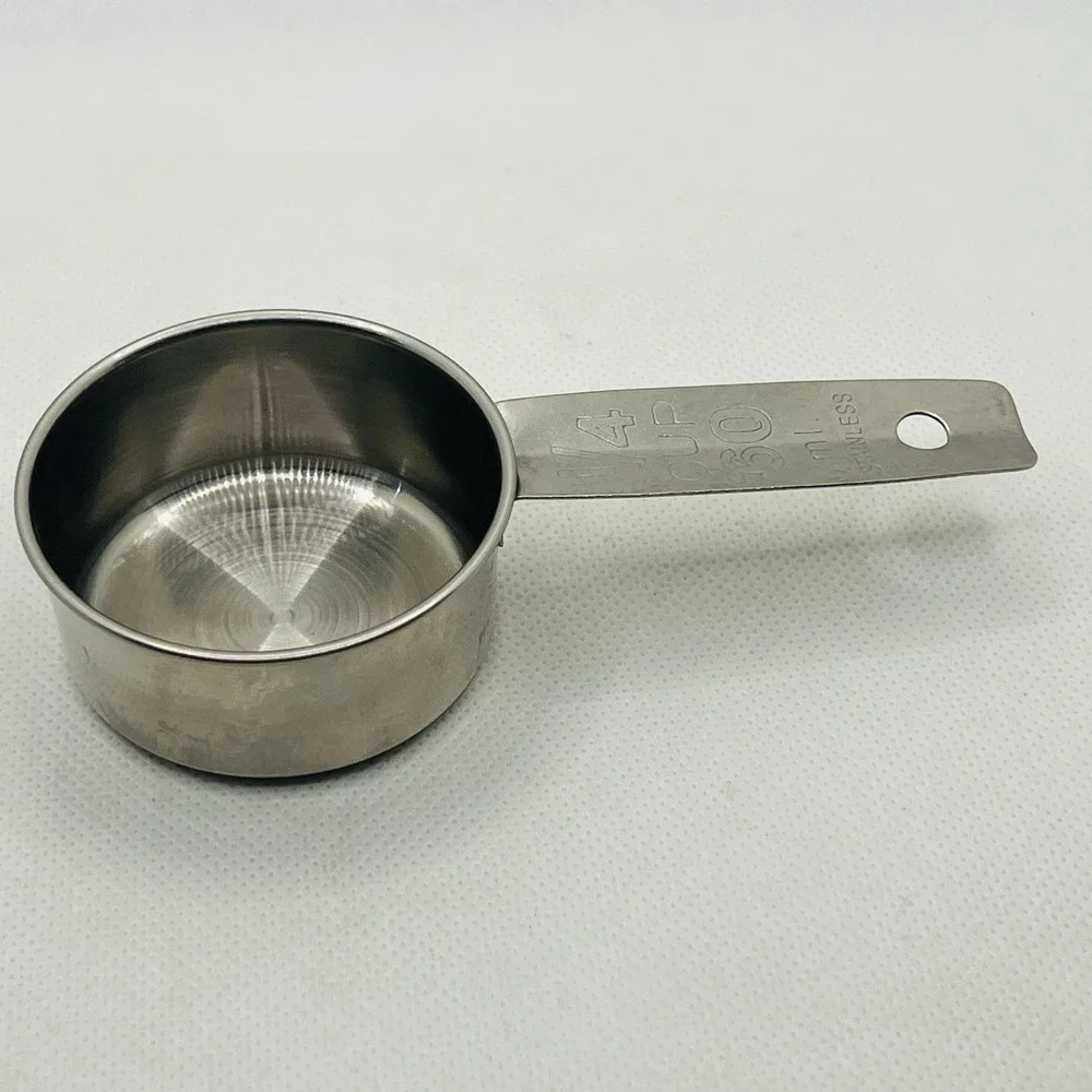Vintage‎ Stainless Steel Measuring Cup Replacement 1/4 Cup Retro MCM Quarter Cup